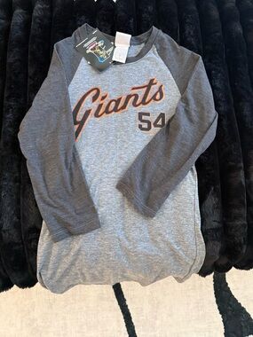 Genuine Merchandise Gray & Dark Gray Giants Raglan Long Sleeve Shirt - 54